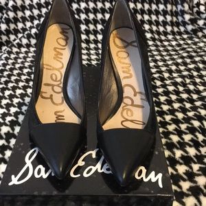 Sam Edelman Desiree real fur black pumps.